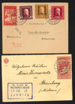 Poststück - Partie Poststücke Bosnien u.a. mit Rekopost, - Stamps and postcards