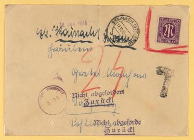 Poststück - Steiermark 1945 - drei - Briefmarken