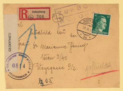Poststück - Steiermark 29. März 1945 Einschreibebrief - Francobolli e cartoline