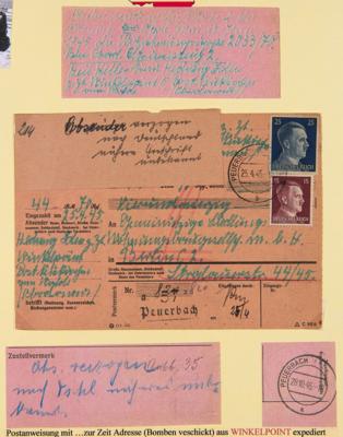 Poststück - Ungewöhnliche Flüchtlingspost der Endkriegsphase u.a. aus Winkelpoint/PEUERBACH, - Známky a pohlednice