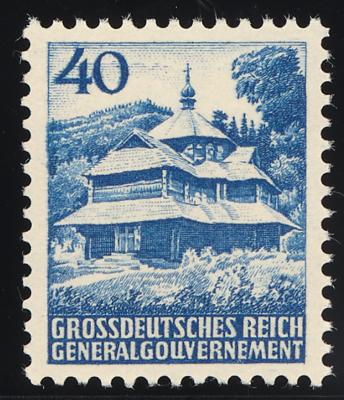 ** - Gen. Gouv. Nr. III (nicht verausgabter Wert "Holzkirche"), - Stamps