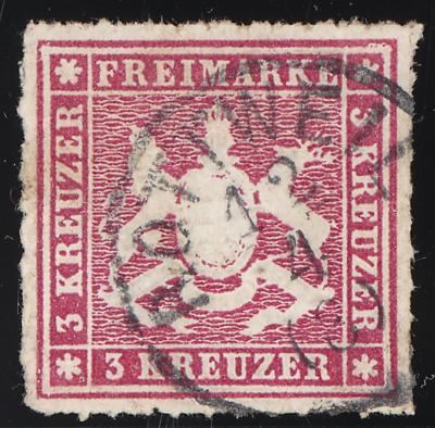 .gestempelt - altd. Staaten - Württemberg - Nr. 31c (LILAROT) mit Entwertung von ROTTWEIL 12/4/(8), - Briefmarken