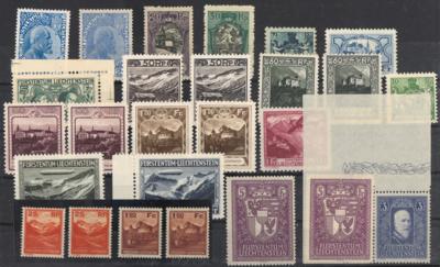 **/*/(*) - Sammlung Liechtenstein ca. 1912/1956 u.a. mit Nr. 1/3 x/y, - Stamps