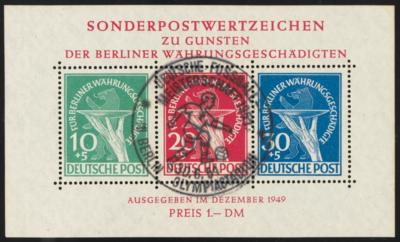 .gestempelt - Berlin Block Nr. 1 mit Sonderstempelentwertung zu den Deutschen Fußballmeisterchaften in Berlin 1951, - Francobolli