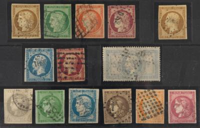 .gestempelt/Briefstück/*/(*) - Sammlung Frankreich ca. 1849/1945 u.a. mit Bl. Nr. 1 * (Randmgl.), - Stamps