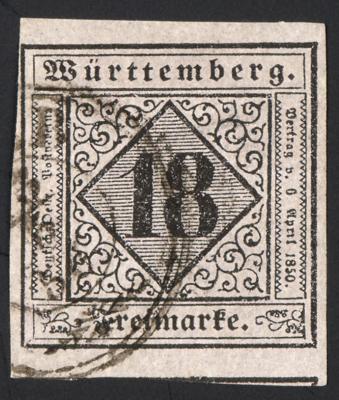 .gestempelt - Württemberg Nr. 5I - laut Kurzbefund Dr. Ferchenbauer hat die Marke "einen zarten teilstempel , - Francobolli