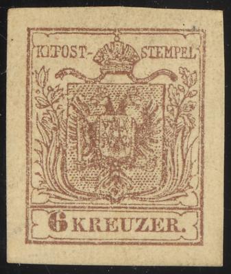 * - Österr. Ausg. 1850 Nr. 4M Type III braun, - Briefmarken