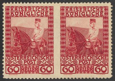 * - Österr. Nr. 151 Ums (60 H 1908) im waagrechten Paar, - Briefmarken