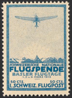 ** - Schweiz - Flugmarke Nr. II (Basel - Liestal) - laut Fotoattest Caffaz "integra ed e perfetto", - Stamps