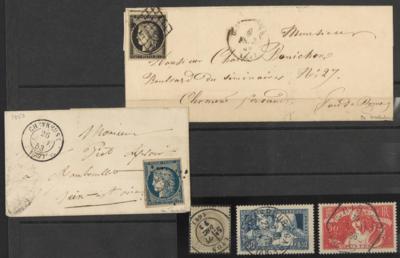 Poststück/gestempelt - Frankreich Nr. 3 x breit- bis überrandiges Prachtstück auf Brf., - Stamps