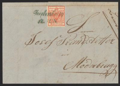 Poststück - Österr. Ausg. 1850 - "JUDENBURG/12. JUN.", - Briefmarken