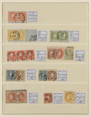 .gestempelt/Briefstück - Sehr schöne Sammlung Lombardei Ausg. 1850/1864 - mit vielen Abstpgn., - Briefmarken
