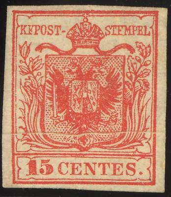 ** - Lombardei - Venetien 15 Centes. Ausg. 1850, - Briefmarken