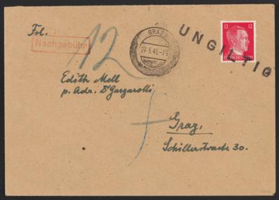 Poststück - Steiermark 1945 ungültige - Briefmarken