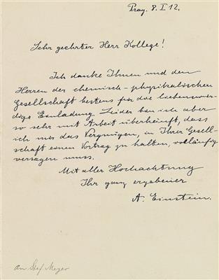 Einstein, Albert, - Autogramy