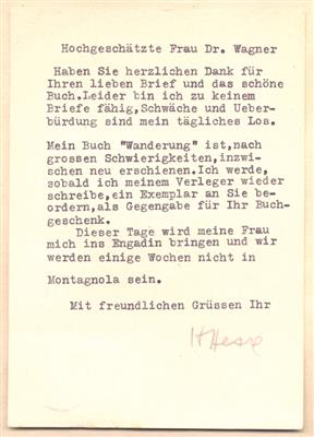 Hesse, Hermann, - Autographen