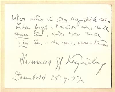 Keyserling, Hermann, - Autogramy