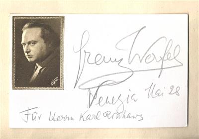 Werfel, Franz, - Autogramy