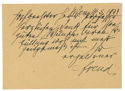 Freud, Sigmund, - Autographen