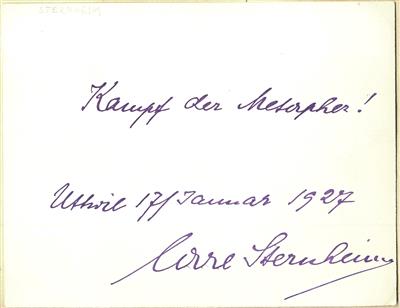 Sternheim, Carl, - Autogramy