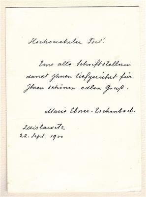 Ebner-Eschenbach, Marie, - Autographen