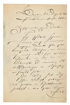 Fontane, Theodor, - Autogramy
