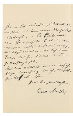 Mahler, Gustav, - Autogramy