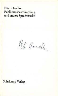 Handke, Peter, - Autographs, manuscripts, certificates