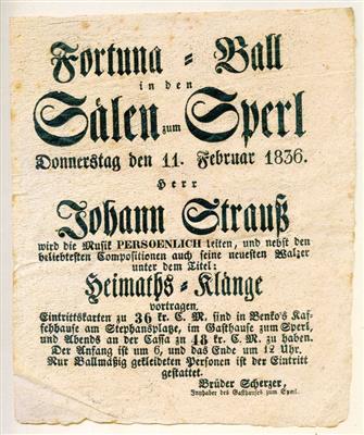 (Strauß, Johann - Autografi, manoscritti, atti