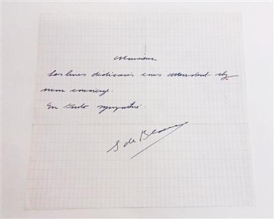 De Beauvoir, Simone, - Autographen, Handschriften, Urkunden