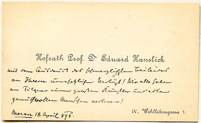 Hanslick, Eduard, - Autographs, manuscripts, certificates