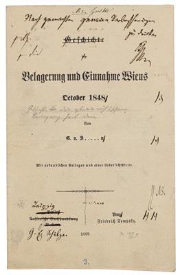 Helfert, Joseph Alexander, - Autographs, manuscripts, certificates