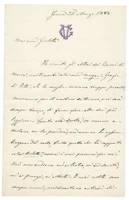 Strepponi, Giuseppina, - Autographs, manuscripts, certificates