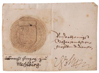 Wallenstein, Albrecht Wenzel Eusebius, - Autographen, Handschriften, Urkunden