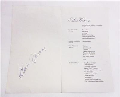 Werner, Oskar, - Autographen, Handschriften, Urkunden