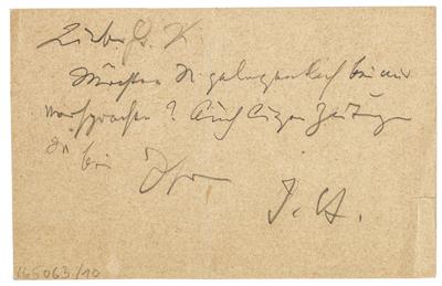 Brahms, Johannes, - Autogramy, rukopisy, papíry