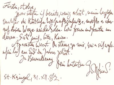 Einem, Gottfried v., - Autografi, manoscritti, atti