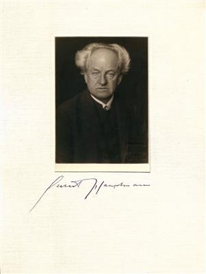Hauptmann, Gerhart, - Autogramy, rukopisy, papíry