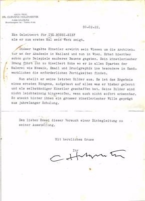 Holzmeister, Clemens, - Autogramy, rukopisy, papíry