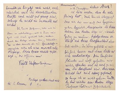 Zweig, Stefan, - Autographs, manuscripts, certificates