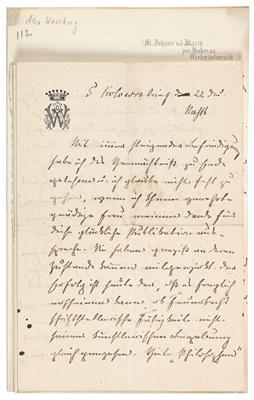 Warsberg, Alexander, Freiherr v., - Autographs, manuscripts, certificates