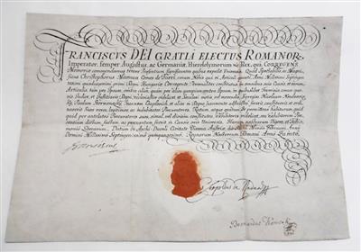 Franz I., Stephan, - Autogramy, rukopisy, papíry