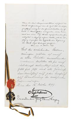 Franz Joseph I., - Autographs, manuscripts, certificates