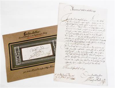 Gallas, Matthias, - Autographs, manuscripts, certificates