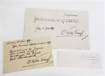 Kienzl, Wilhelm, - Autographs, manuscripts, certificates