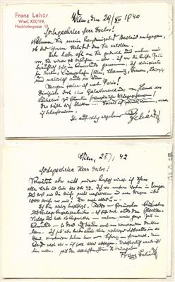 Lehár, Franz, - Autographs, manuscripts, certificates