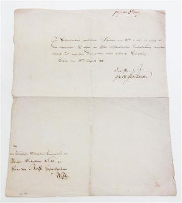 Neidhardt von Gneisenau, August, - Autographs, manuscripts, certificates