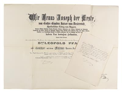 Pfaff, Leopold, - Autographen, Handschriften, Urkunden