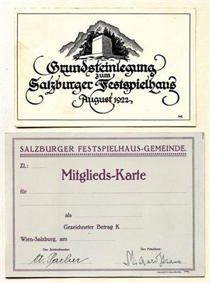 Salzburger Festspiele, - Autographs, manuscripts, certificates