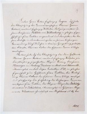 Franz Joseph I., - Autographs, manuscripts, certificates